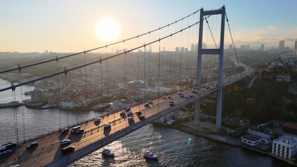 15 July Martyrs Bridge over the Bosphorus - Istanbul.