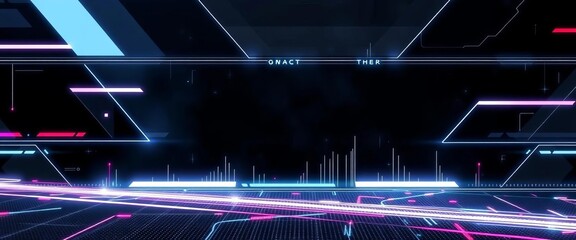 Futuristic HUD header & footer UI elements Gray abstract cyber hologram bar shapes, interface, science