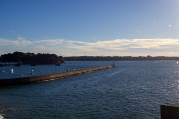 sunset over the harbor