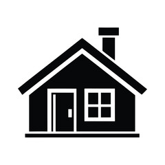 House Icon, Minimal Black Home Symbol Vector Illustration