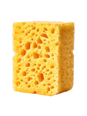 yellow rectangular sponge isolated on transparent background	