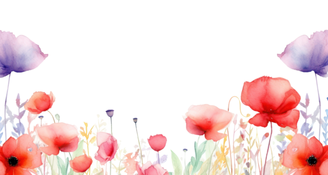 PNG Poppy flowers border frame petal plant inflorescence.