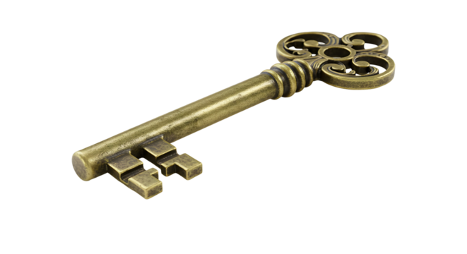 Antique brass key