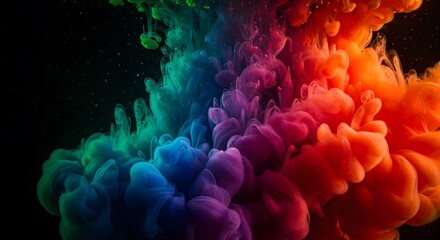 Obraz premium Ink clouds swirling in liquid in abstract view