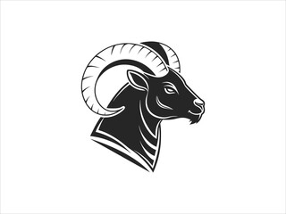 Fototapeta premium Black and White Ram Goat Head Logos
