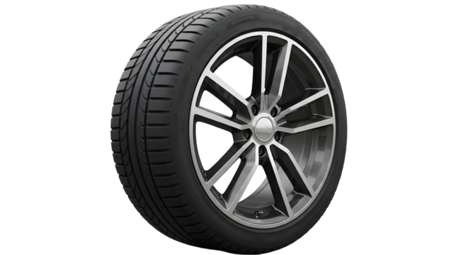 Car tire and wheel assembly