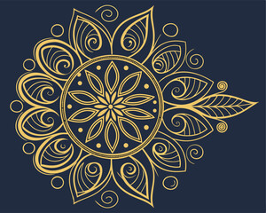 Gold On Dark Mandala Design