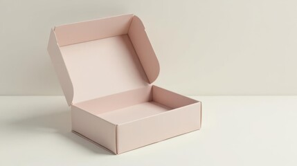 A Pale Pink Cardboard Box Awaits Its Contents; A Simple, Elegant Packaging Solution for Delicate Items