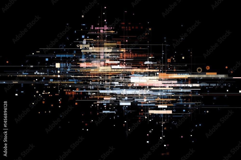 Poster abstract visualization of generative ai process