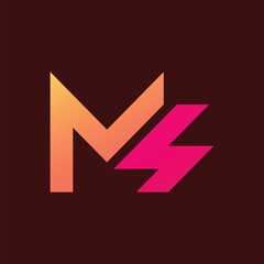 Letter M S icon logo design template. creative initial S M symbol