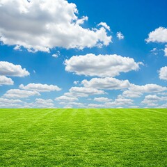 Obraz premium green field and blue sky