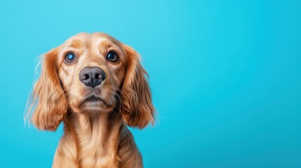 A close-up portrait of an adorable dog with soft brown fur, looking curiously into the camera, evoking feelings of warmth, companionship, and affection.