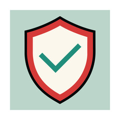 A stylized shield symbol with a green check mark representing security and protection concept.