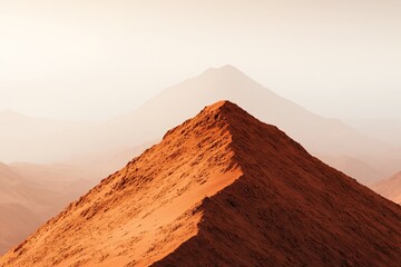Naklejka premium Majestic Red Desert Peak Stunning Landscape of Arid Mountain Range at Sunrise