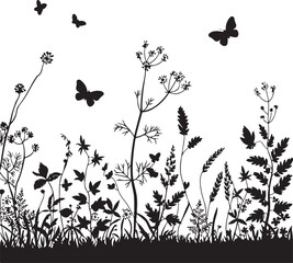 "Wildflower Silhouette SVG – Rustic Botanical Vector Clipart for Cricut & Crafts"

"Meadow Flower Border Design – Black Floral Silhouette PNG & SVG for Printables"

"Boho Wildflower SVG Bundle – Flora