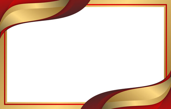 A vector illustration presents a red backdrop adorned with a stylish gold ribbon curve, suitable for a business banner or artful card design