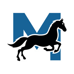 Fototapeta premium Initial Hores Logo combine with letter M vector template