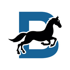 Initial Hores Logo combine with letter B vector template