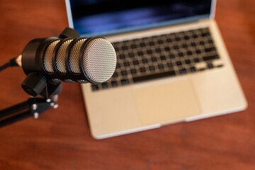 Recording a podcast interview during a training session for educational purposes at a workspace