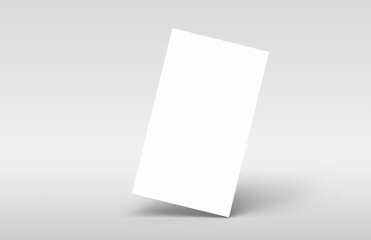 Business card mockup 3d render, copy space concept. Blank name card isolated on gray background, for mock up, front view layout.