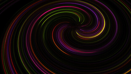 High speed line abstract technology background digital fiber hi tech concept. speed light circle line motion blur on dark background, data transfer simulation.