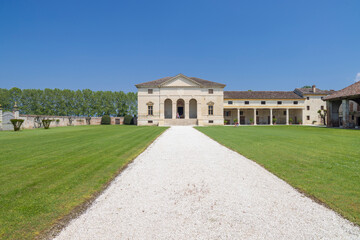 Historic Villa Saraceno in Veneto, Italy on a Sunny Day