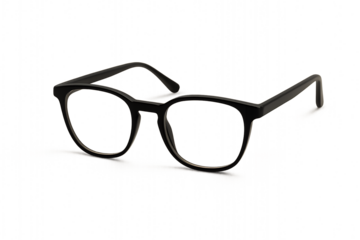 Black Frame Eyeglasses with Clear Lenses on Transparent Background for Modern Fashion Optical Accessory and Stylish Vision Design