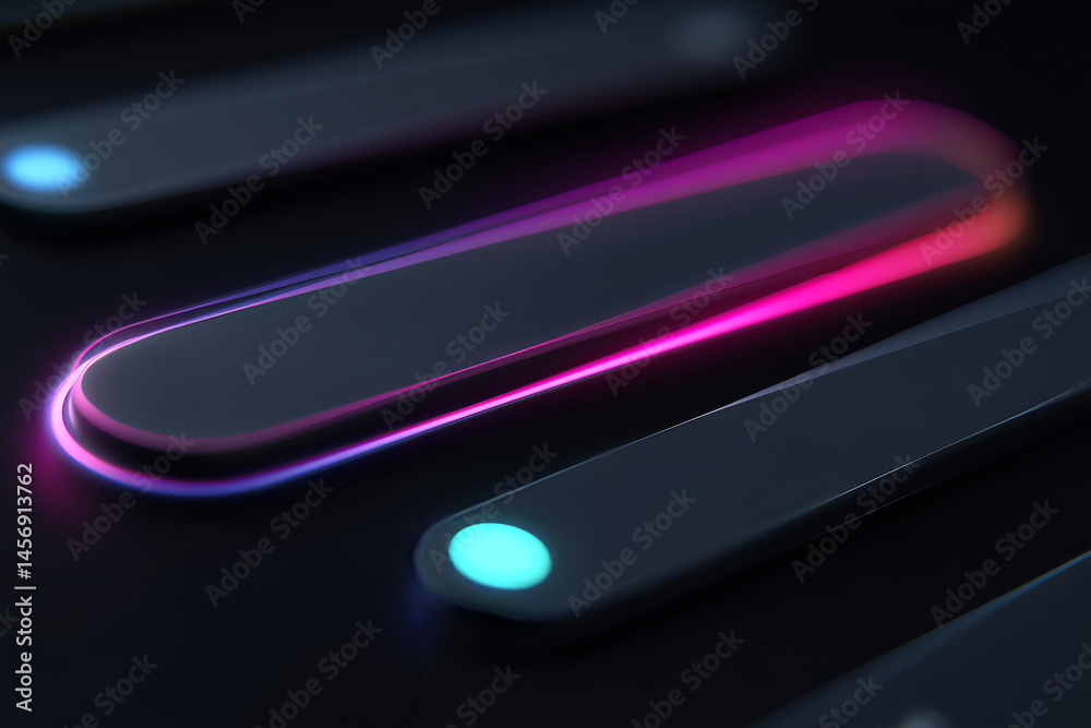 Poster prompt interface with glowing text input mockup