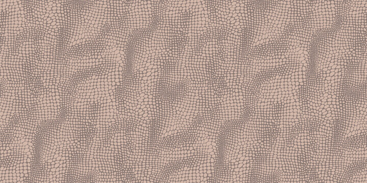 Vector snake skin seamless pattern. Stylish background with spots, dots. Animal skin texture, reptile pattern, lizard, cobra, python leather. Brown color.  Repeated design for fabric, print, textile
