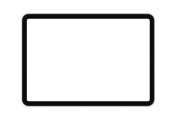 Black Tablet Device with Touch Screen on Transparent Background for Modern Digital Technology and Portable Entertainment Design