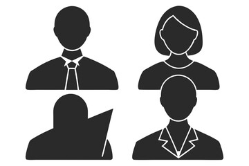 set of Teacher vector silhouette illustration isolated on white background