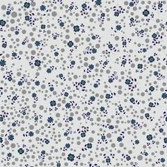 Seamless floral pattern with tiny  blue and purple flowers on white background. best for wrapping paper, digital designs, textiles, crafts and home decor.
