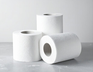 Stockpiling essential paper rolls for home use minimalist kitchen product photography clean setting