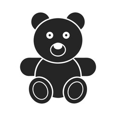 Teddy Bear icon vector silhouette illustration isolated on white background