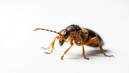 Close-up of single insect on pure white backdrop, white, aphid, wings