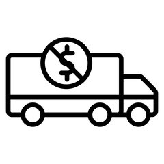 Free Shipping Vector Line Icon Design