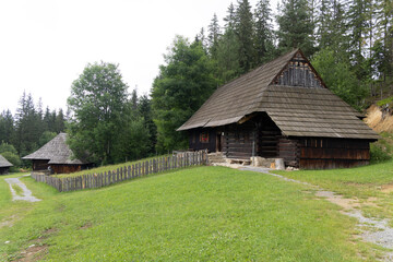 Fototapeta premium Traditional Wooden Houses in Zuberec, Slovakia