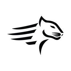 Modern Jaguar Head Logo vector illustration, Sleek, Fast, and Fierce Symbol Design, Abstract Jaguar Head icon, Powerful, Speed, Inspired Design