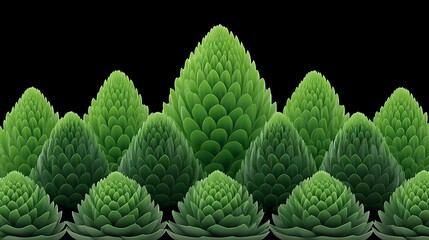Fototapeta premium Lush Green Succulent Border with Nature Design.