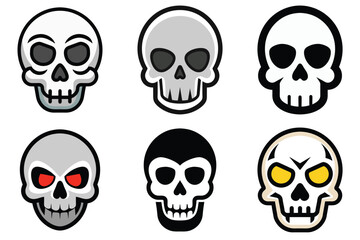 Stylized Skulls: Unique Graphic Illustrations, set of skulls