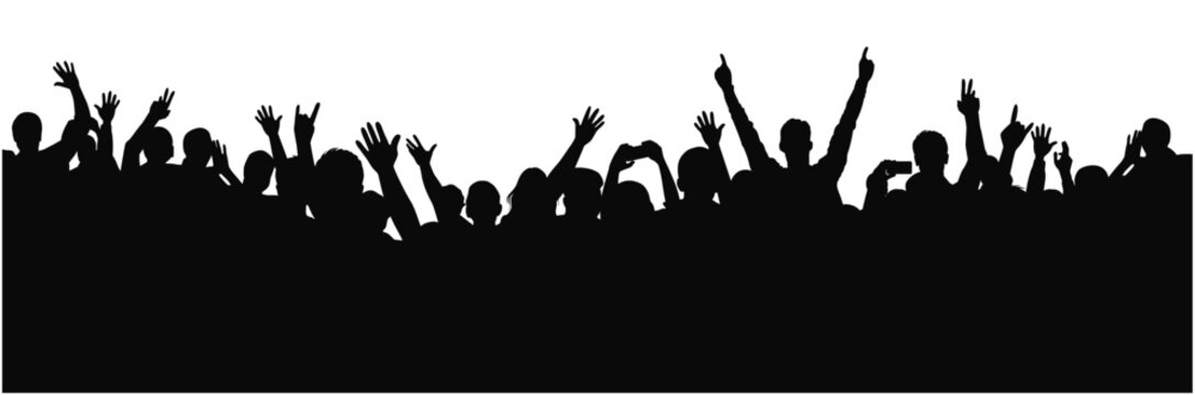 Concert crowd, people enjoying great concert, cheerful people at concert, party