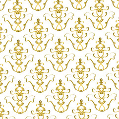 Golden lines, white background, simple and elegant.