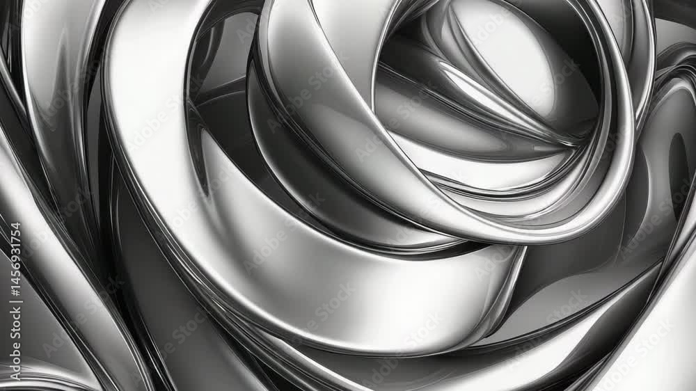 Poster dynamic swirls of metallic forms create an engaging abstract background in stunning 4k resolution