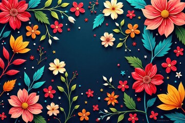 Intricate, flowing floral pattern, continuous design , flowers, blossom, elegant