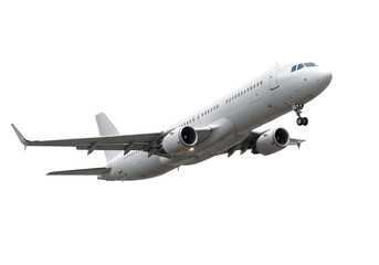 Stunning Image of a White Airplane in Flight