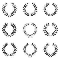 Nine Variations of Laurel Wreaths for Award Design