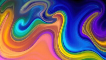 Obraz premium Vibrant, swirling abstract artwork with fluid, multicolored waves and gradients