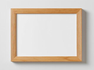 
Light Wooden poster frame 30:40 cm, thick frame, mockup, empty white backgound

