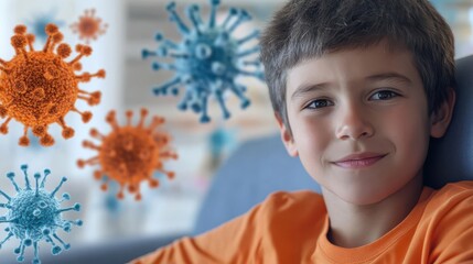 Illustration of immune system response in children