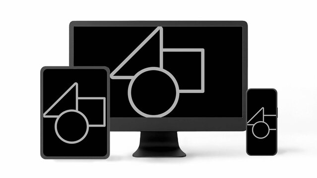 Device Trio Mockup with Media Placement